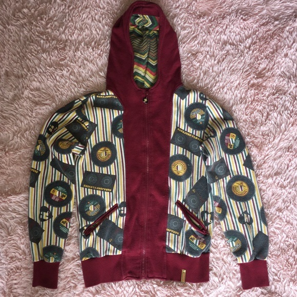 VINTAGE HARAJUKU LOVERS ZIP-UP HOODIE • SIZE M - Picture 6 of 6